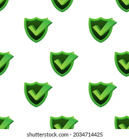 Checkmark. Green approved pattern on white background. Vector stock illustration.