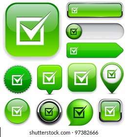 Checkmark green design elements for website or app. Vector eps10.