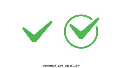 Icono de marca de verificación verde. Símbolo de aprobación signo gráfico de la votación electoral con signo de vector de decisión