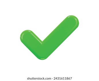 checkmark icon 3d rendering verified vector icon illustration