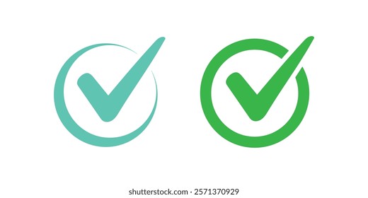 Checkmark icon. Accept okay symbol for approval design.