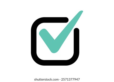 Checkmark icon. Accept okay symbol for approval design.