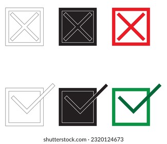 Checkmark icon agree disagree correct option positive choose