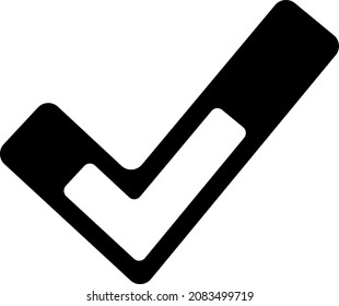 Checkmark icon, black silhouette. Highlighted on a white background. Vector illustration. A series of business icons.