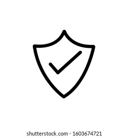 Checkmark icon for black thin line