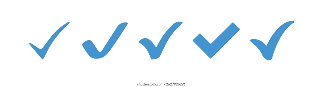 Icono de marca de verificación. Marca de verificación azul Ilustración vectorial Eps 10.