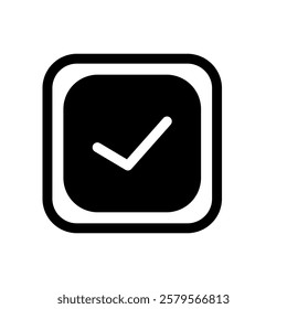 Checkmark icon with a bold and clean design, representing completion, approval, or success. Perfect for tasks, to-do lists, and confirmation projects.