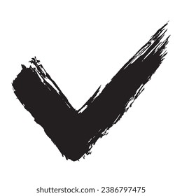 Checkmark icon brush stroke  grunge abstract  illustration 