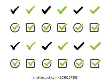 Checkmark icon. Check mark vector set. Checkmark icon set. Tick yes sign. Vote sign set.
