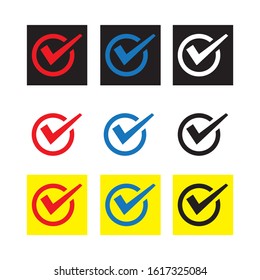 checkmark icon, color vector illustration
