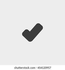 checkmark icon in a flat design in black color. Vector illustration eps10