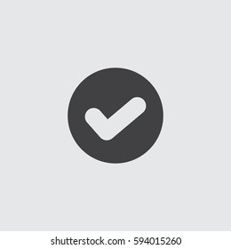 Checkmark icon in a flat design in black color. Vector illustration eps10