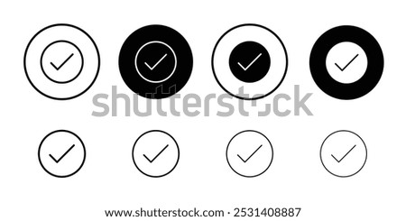 Checkmark icon Flat fill set collection