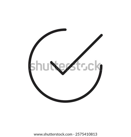 Checkmark Icon Flat vector set outline