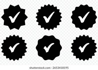 Checkmark icon. Green checkmark vector set. Checked check box sign. Social media and Profile Verified badge icon. Check and Approved, Accept, Instagram verified badge icon. vector illustration. eps 10