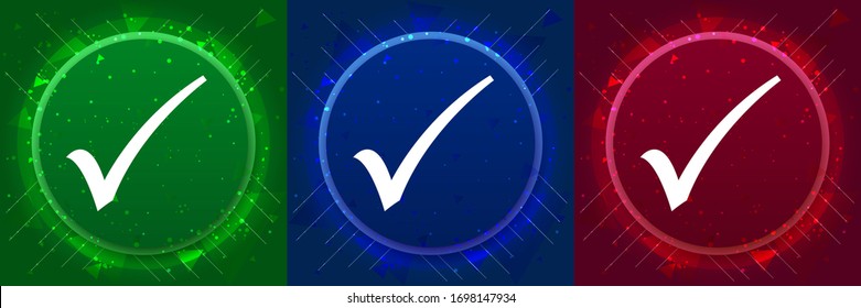 Icono de marca de verificación aislado en la elegante y moderna ilustración de botones abstractos de diseño