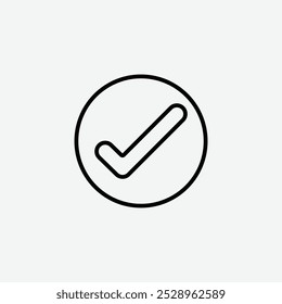 Checkmark icon isolated on the white background.