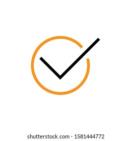 Checkmark icon. Line and two colour design template