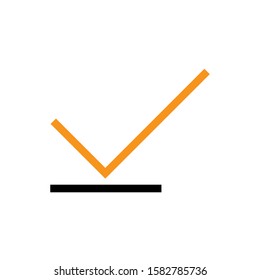 Checkmark  icon. Line and two colour design template