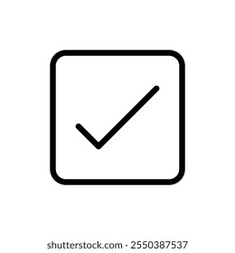 Logotipo lineal del icono de la marca de verificación aislado