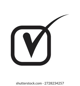 Plantilla de diseño de logotipo de icono de marca de verificación aislada