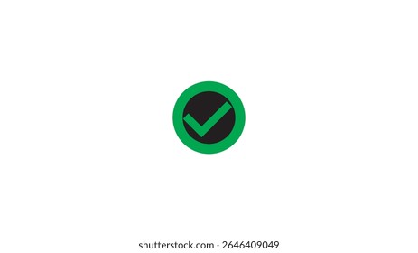 Checkmark icon and logo template approve, checklist icon symbol, substantiate, verify marker on white background.
