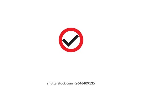 Checkmark icon and logo template approve, checklist icon symbol, substantiate, verify marker on white background.