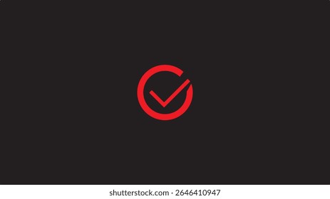 Checkmark icon and logo template approve, checklist icon symbol, substantiate, verify marker on black background.
