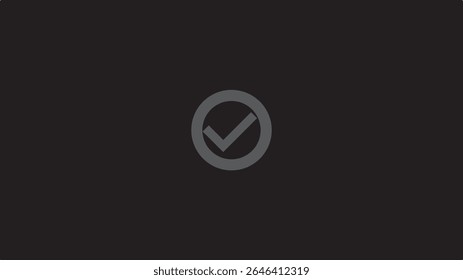Checkmark icon and logo template approve, checklist icon symbol, substantiate, verify marker on black background.