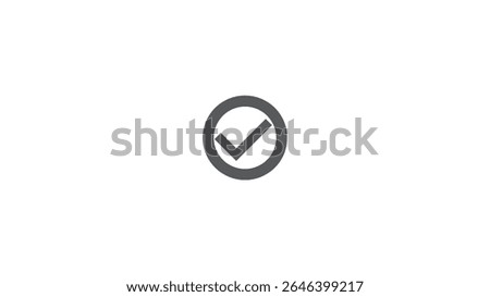 Checkmark icon and logo template approve, checklist icon symbol, substantiate, verify marker on white background.