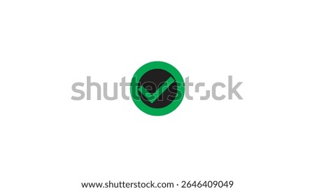 Checkmark icon and logo template approve, checklist icon symbol, substantiate, verify marker on white background.