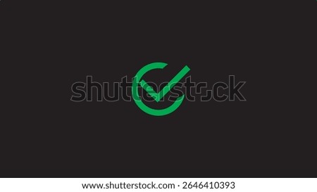Checkmark icon and logo template approve, checklist icon symbol, substantiate, verify marker on black background.