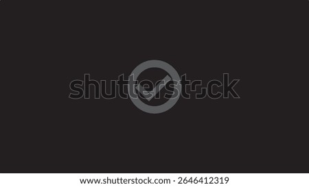 Checkmark icon and logo template approve, checklist icon symbol, substantiate, verify marker on black background.