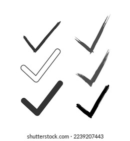 Icono de marca de verificación. Marcar la línea de símbolos de comprobación y la ilustración del vector de fondo.