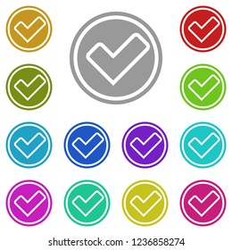 checkmark icon in multi color. Simple glyph vector of web set for UI and UX, website or mobile application