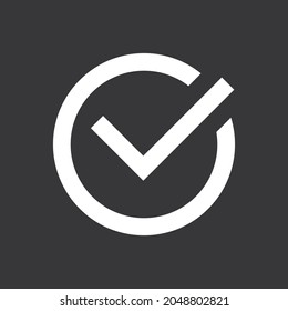 Checkmark icon on grey background