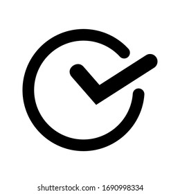 icono de marca de verificación en fondo blanco