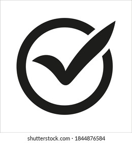 icono de marca de verificación con color de fondo blanco editable