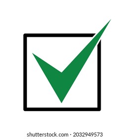 icono de marca de verificación en fondo blanco