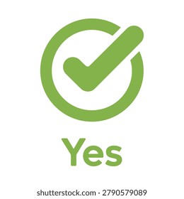 checkmark icon on white background tick yes green circle symbol affirmation approval positive validation