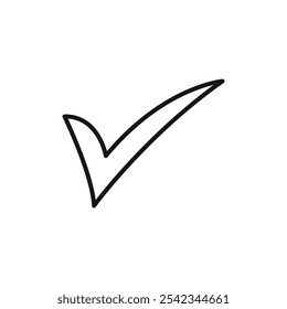 Checkmark icon outline collection or set in black and white