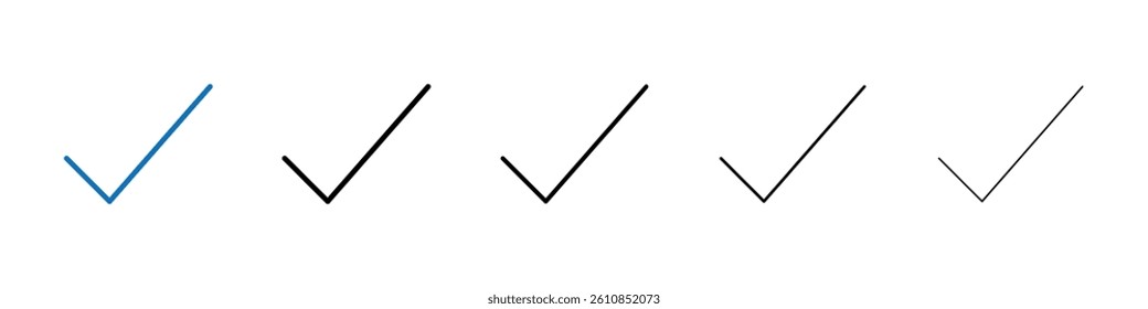 Checkmark icon Outline vector logo for web ui