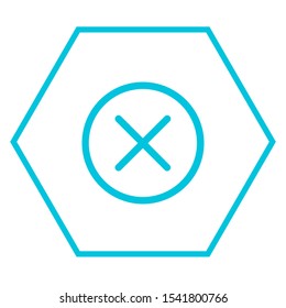 Checkmark icon. Red X cross icon isolated on white background. Simple marks graphic flat design. Circle shape NO button. Vector illustration.