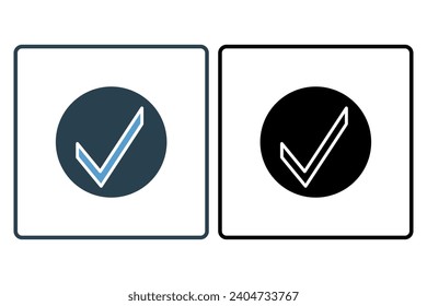 checkmark icon. icon related to basic web and UI. suitable for web site, app, user interfaces, printable etc. solid icon style. simple vector design editable