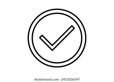 checkmark icon. icon related to graduation and achievement. suitable for web site, app, user interfaces, printable etc. line icon style. simple vector design editable