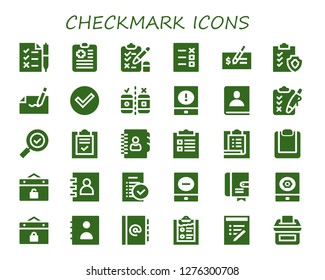  checkmark icon set. 30 filled checkmark icons. Simple modern icons about  - Tasks, Clipboard, Test, List, Check, Autograph, Testing, Event, Agenda, Check mark, Checklist, Task