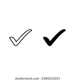 checkmark icon set color editable on white background