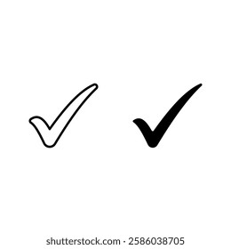 checkmark icon set color editable on white background
