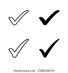 checkmark icon set color editable on white background