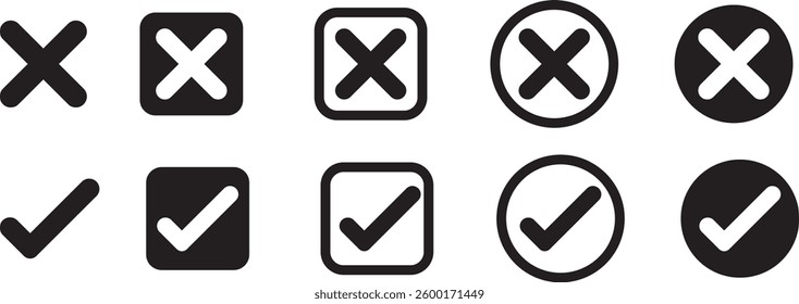 Checkmark Icon Set. Simple Checkmark Silhouettes. Modern Tick Mark Icons. Minimal Checkmark Icon Set. 